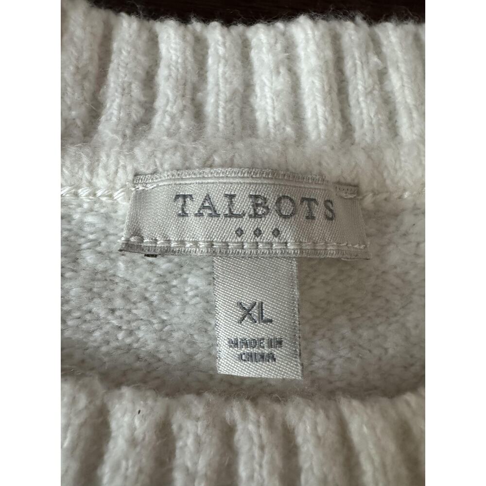 Talbots Multicolor Chevron Crew Neck Sweater - Picture 2 of 9